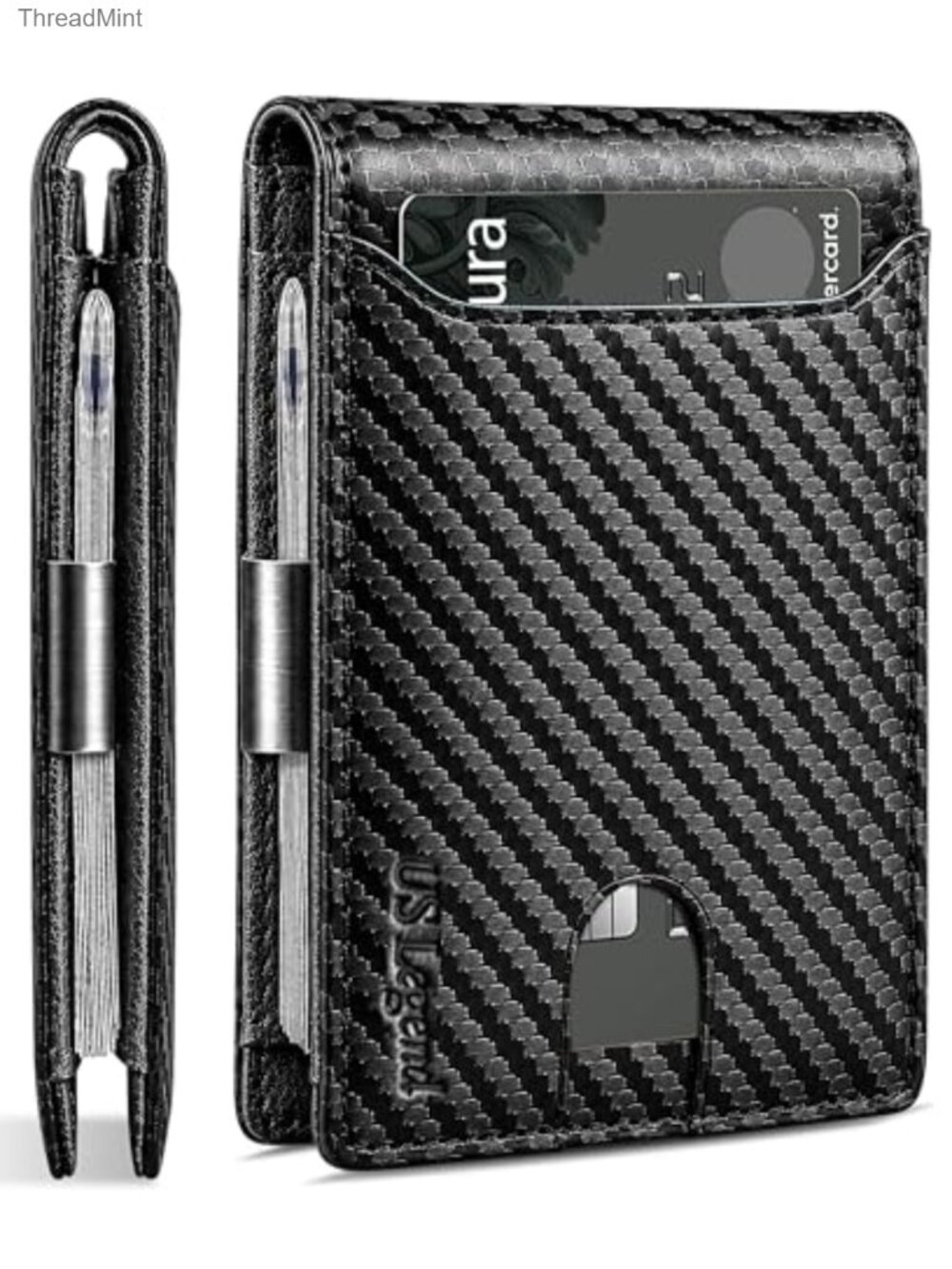 Slim Money Clip Wallet RFID Blocking Bifold Card Holder